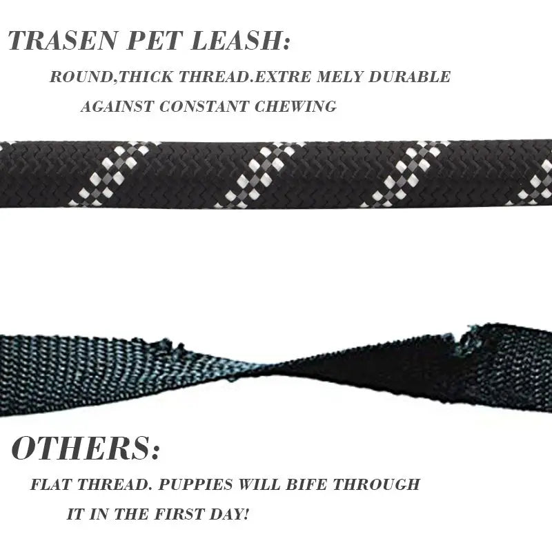 Ultimate Heavy Duty No-Pull Dog Leash for Large Dogs - Chew Resistant Reflective Rope Lead with Comfortable Padded Handle for Safe Outdoor Training