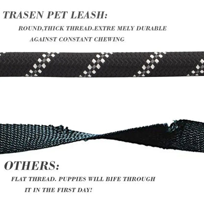 Ultimate Heavy Duty No-Pull Dog Leash for Large Dogs - Chew Resistant Reflective Rope Lead with Comfortable Padded Handle for Safe Outdoor Training