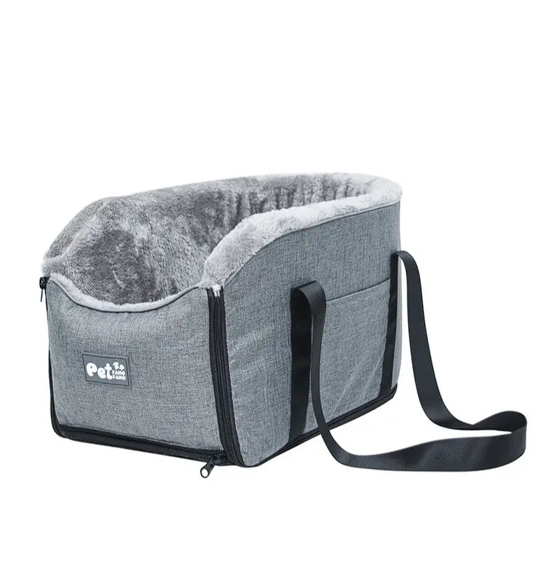 FANGFANG Pet Car Console Carrier - Cozy Nest for Cats & Small Dogs, Waterproof & Machine-Washable, 3-in-1 Travel Bag and Bed