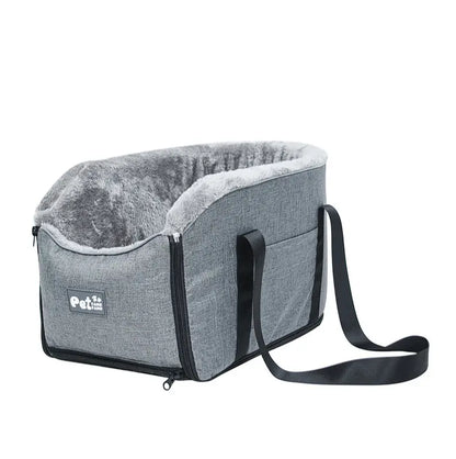 FANGFANG Pet Car Console Carrier - Cozy Nest for Cats & Small Dogs, Waterproof & Machine-Washable, 3-in-1 Travel Bag and Bed