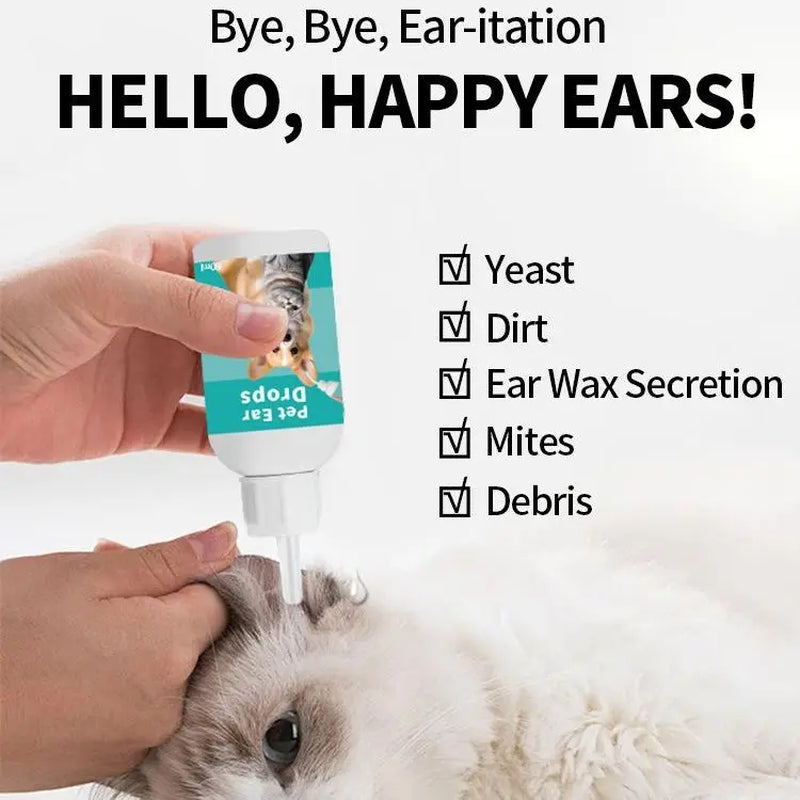 Gentle Pet Ear Wash Solution for Cats & Dogs – Effective Ear Cleaning Liquid and Drops for Optimal Ear Care
