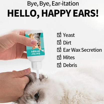 Gentle Pet Ear Wash Solution for Cats & Dogs – Effective Ear Cleaning Liquid and Drops for Optimal Ear Care