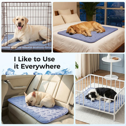 Ultimate Dog Cooling Pad - Thin & Thick Options for All Breeds, Instant Chill Fabric, Washable & Non-Slip Design, Perfect for Summer Relaxation