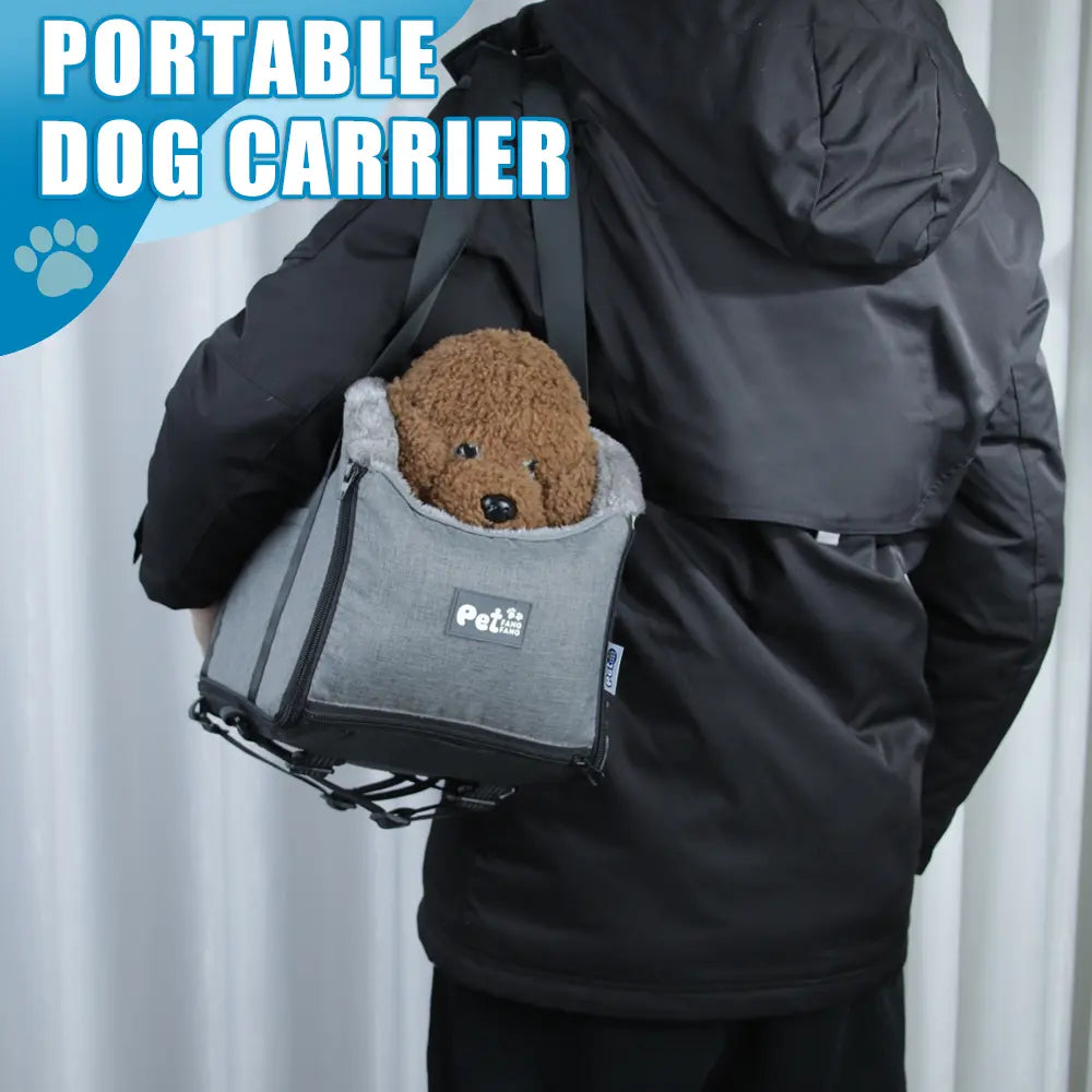 FANGFANG Pet Car Console Carrier - Cozy Nest for Cats & Small Dogs, Waterproof & Machine-Washable, 3-in-1 Travel Bag and Bed