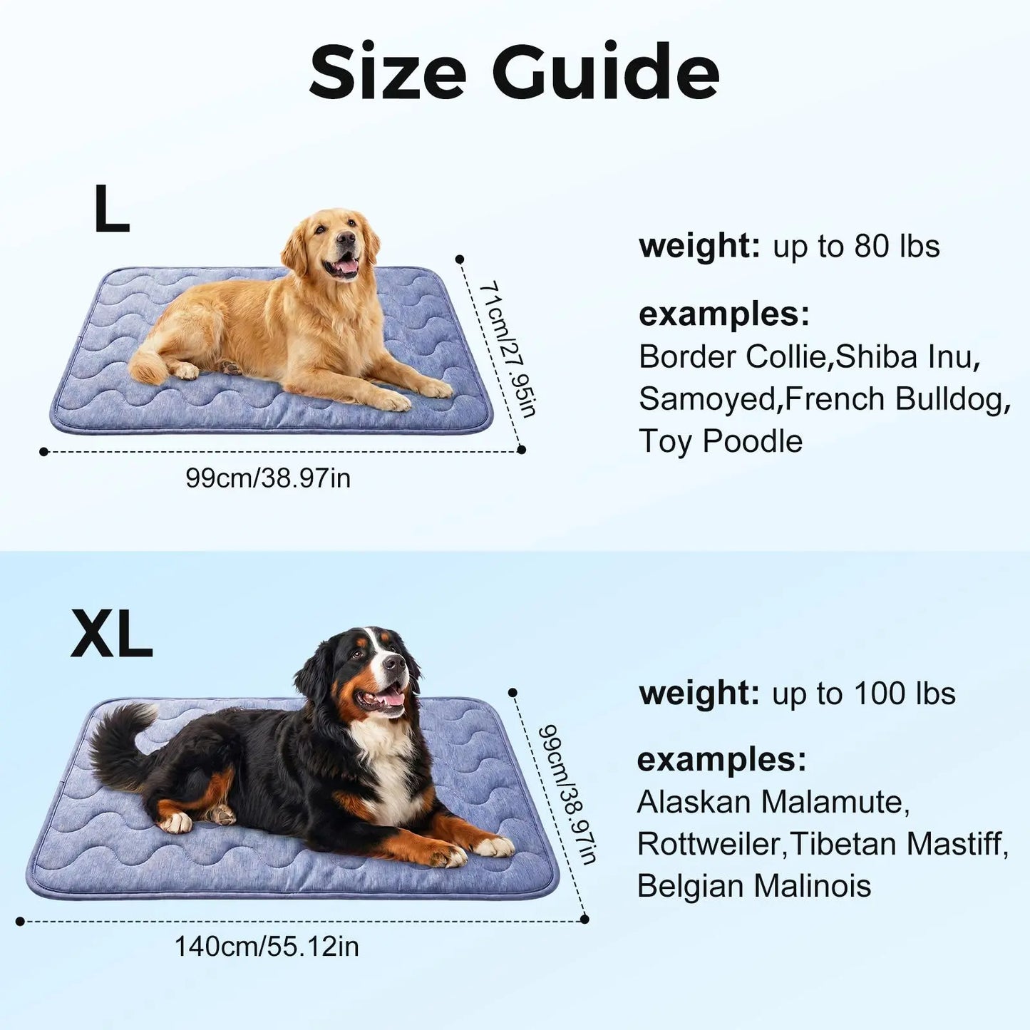 Ultimate Dog Cooling Pad - Thin & Thick Options for All Breeds, Instant Chill Fabric, Washable & Non-Slip Design, Perfect for Summer Relaxation