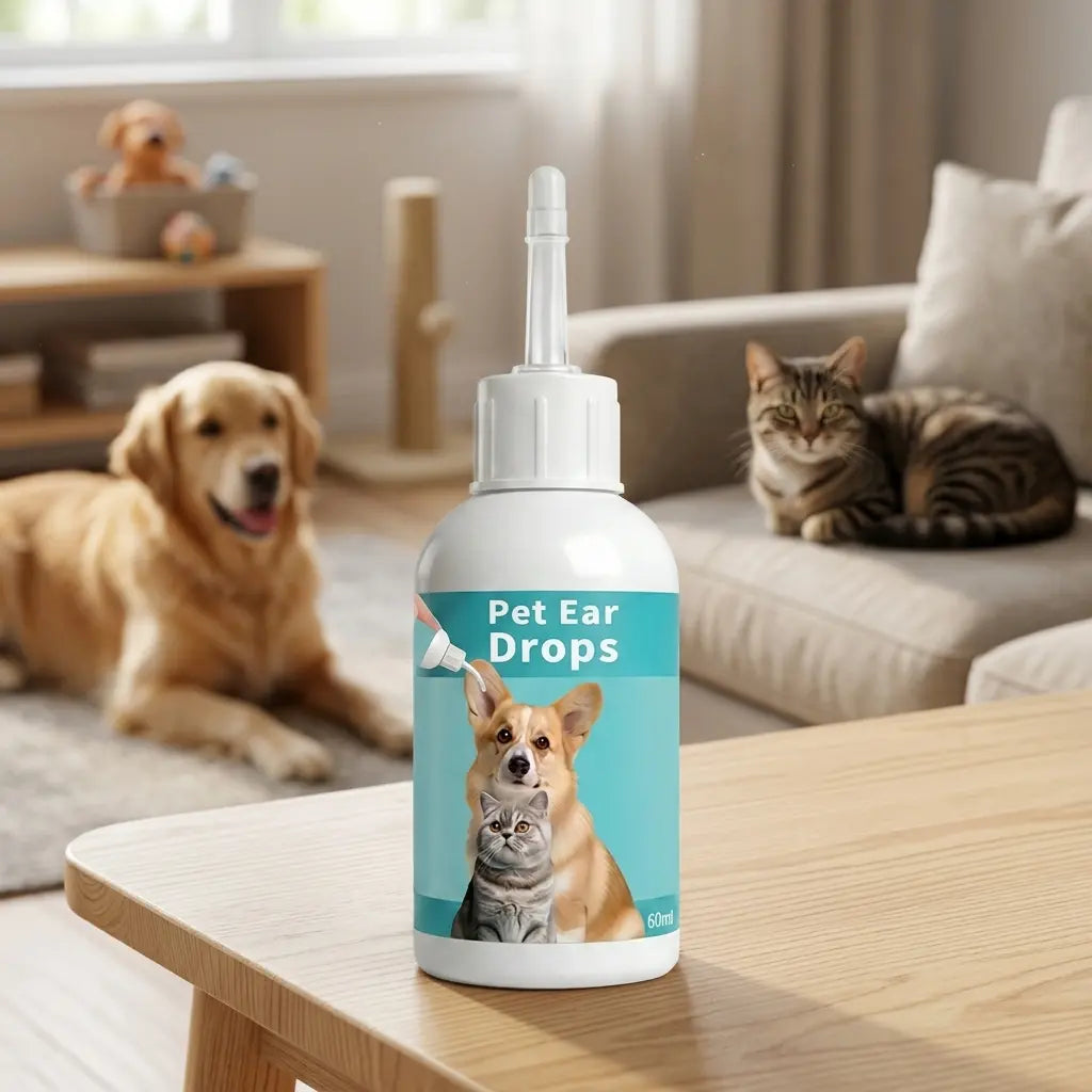 Gentle Pet Ear Wash Solution for Cats & Dogs – Effective Ear Cleaning Liquid and Drops for Optimal Ear Care