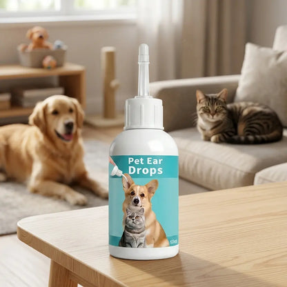 Gentle Pet Ear Wash Solution for Cats & Dogs – Effective Ear Cleaning Liquid and Drops for Optimal Ear Care