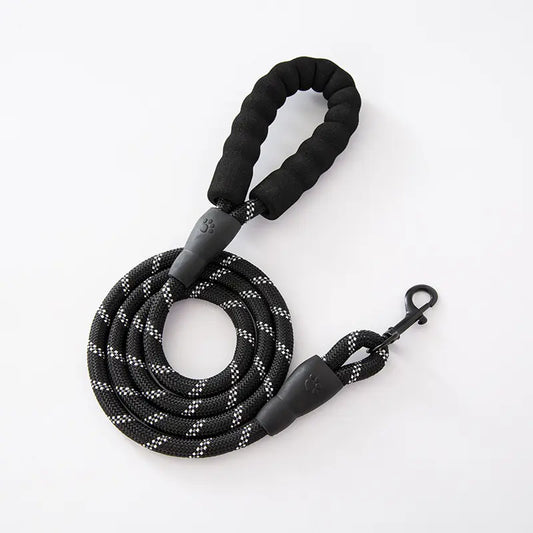 Ultimate Heavy Duty No-Pull Dog Leash for Large Dogs - Chew Resistant Reflective Rope Lead with Comfortable Padded Handle for Safe Outdoor Training