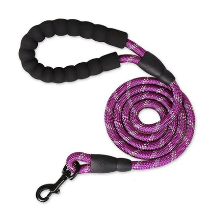 Ultimate Heavy Duty No-Pull Dog Leash for Large Dogs - Chew Resistant Reflective Rope Lead with Comfortable Padded Handle for Safe Outdoor Training